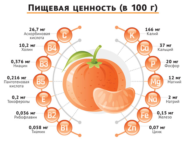Сколько калорий в мандарине (в 100 граммах)? | mnogoli.ru