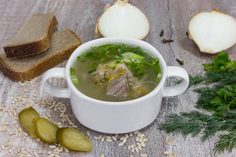 Суп рассольник: состав, чем полезен с перловкой, калорийность