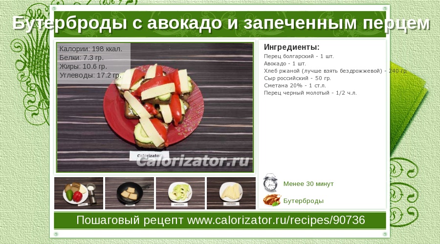 Калорийность болгарского перца