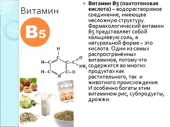 Витамин b5 - пантотеновая кислота