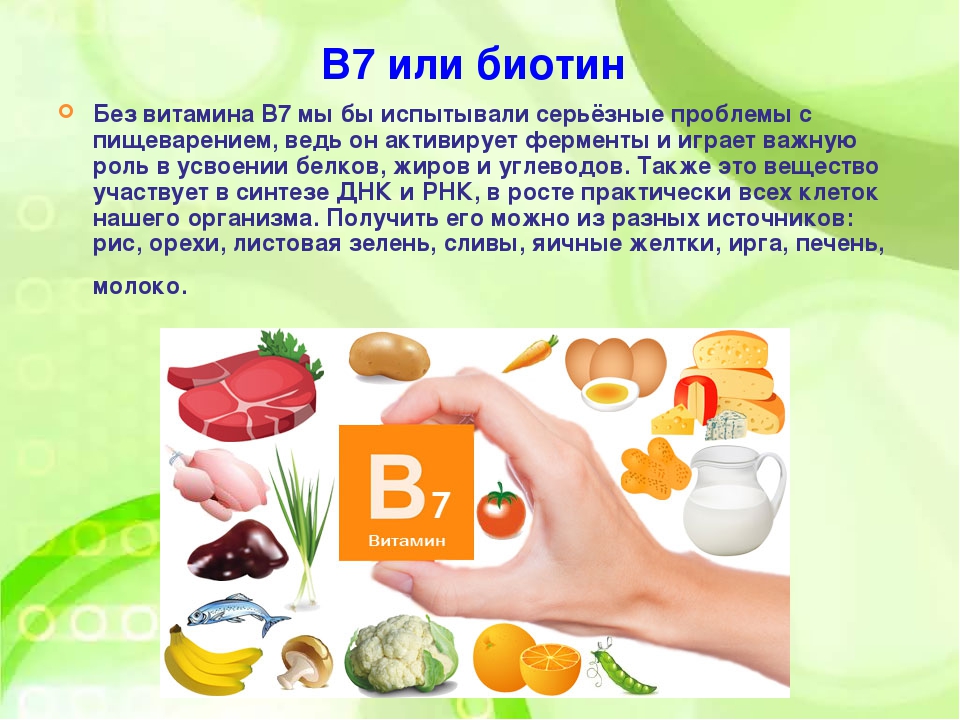Продукты с высоким содержанием витамина в7 (биотина)